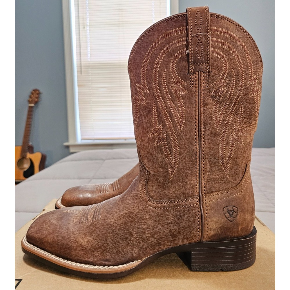 Ariat® (Men's 9.5 D) Plano™ Western Square Toe Cowboy Boot in Woody Tan - $240 - Picture 5 of 12